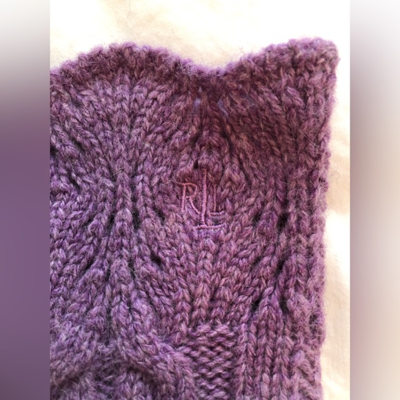 Ralph Lauren purple wool gloves - Picture 3 of 9